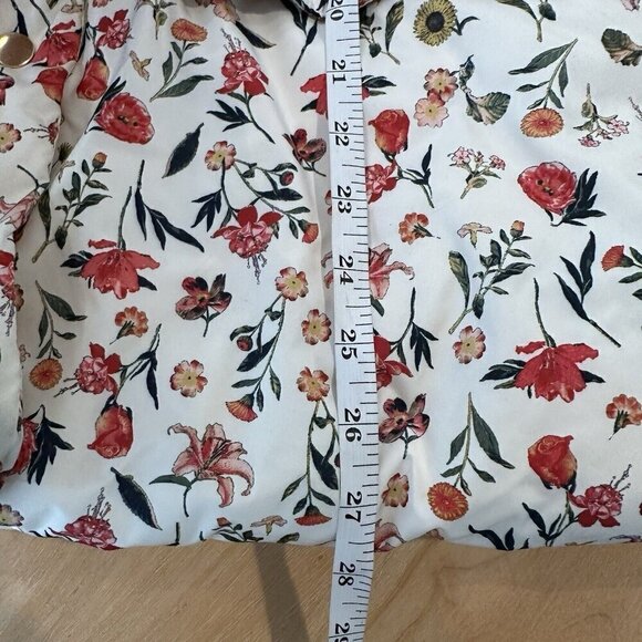 J Crew Puffer Jacket Womens XXS Cream Floral Cottagecore Grannycore Warm Boho - Picture 15 of 16